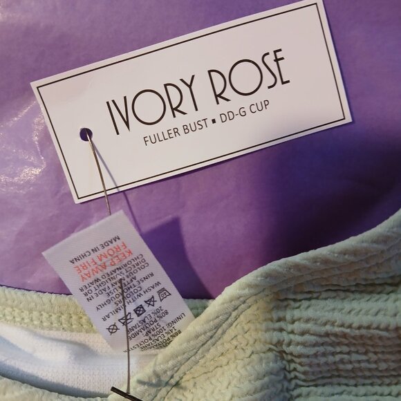 Asos Ivory Rose Women's M&M Ribbed String Tie Bikini Bottom NWT SZ 10 - Picture 3 of 7